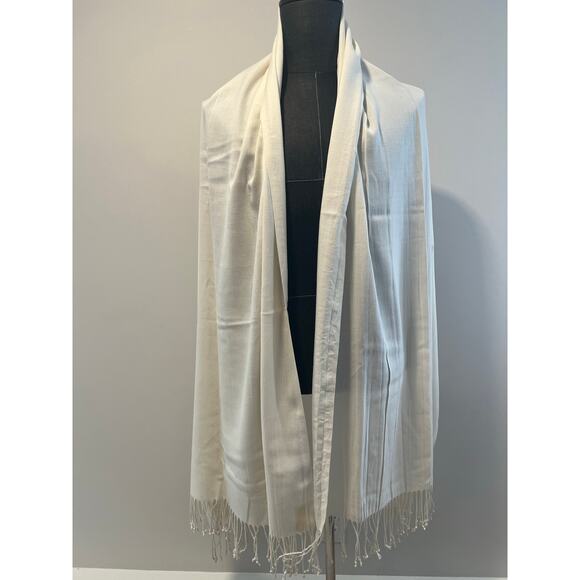 Pashmina Scarf Wrap Shawl Ivory JL - Picture 1 of 5